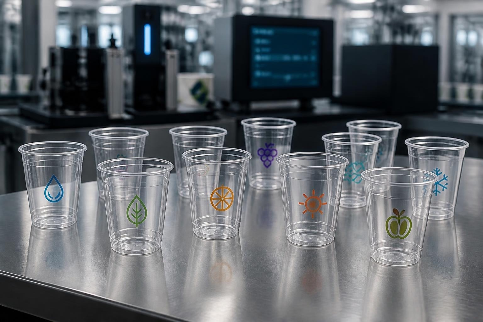 Custom printed plastic cups using digital UV printing